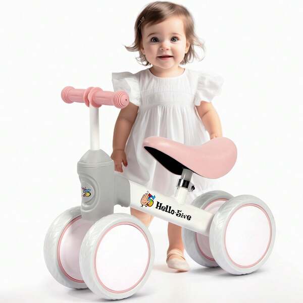 Balance Bike,Indoor Outdoor Toys  Ride On Bike No Pedals For 1-2 Year Old Boys Girls Kids First Bike, Best Gift (Pink & White)