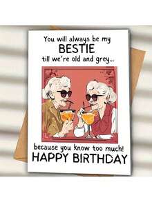Best Friend Birthday Card With Envelope, "You Will Always Be My Best Friend Until We Grow Old" Birthday Gift For Best Friend, (12cm/4.7inx17cm/6.7in), Friendship Card, Birthday Card - Multicolor - View 12
