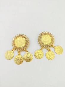 1 Pair Style Butterfly & Coin Metal Alloy Brooch, Women Scarf Clip, Suitable For Wedding, Party, Daily Wear (Pendant Randomly Sent Front And Reverse Side)