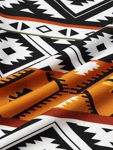 Camisa polo de manga corta con patrón retro para hombres, de verano - Multicolor - Ver 4