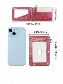 Glitter Bus Card Holder Rotating ID Card Case Stylish Subway Card Wallet Coin Purse For Women Wallet Mini Wallet Purse Wallet Wallet - Multicolor - View 8