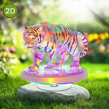 2D 旋转亚克力桌面装饰，无需电力，采用彩虹老虎设计，适合缓解压力、冥想、办公室装饰和家居氛围