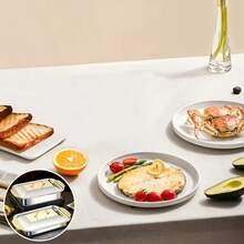 Stainless Steel Baking Pan Set With Lid - Non-Stick, Dual Handle, Versatile For Desserts, Bread, BBQ & More - Heat Resistant, Easy Clean, Rectangular, Baking Trays, Seafood Trays, Dinner Plates - Multicolor - View 11