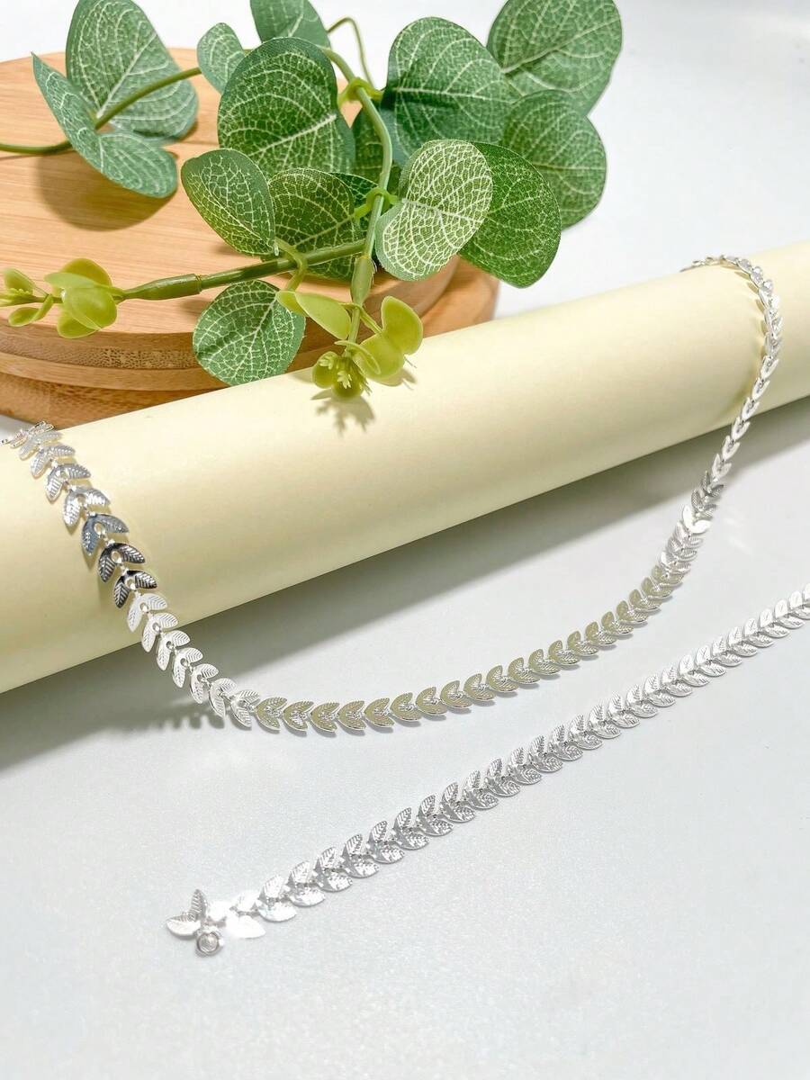 CHOKER NECKLACE AND FISH SCALE BRACELET KIT PLATED IN 925 SILVER. - Bạc - Xem 1