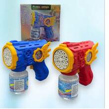 Máquina Lança Bolha De Sabão, Automática, Colorido, Brinquedo Infantil, Azul Vermelho, 50ML - Vermelho+Pilha - Visão 4