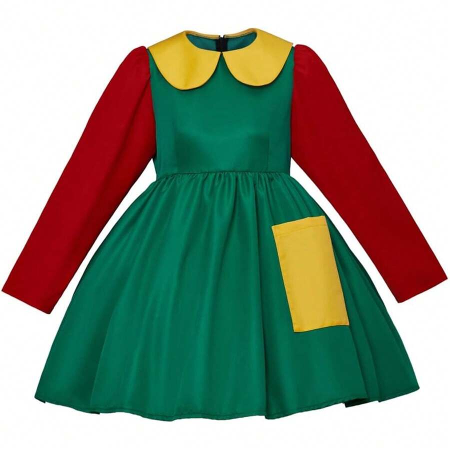 La Chilindrina Dress Costume Movie Chilindrina Cosplay Dress For Adult Women - Green - View 1