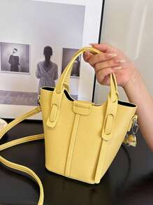 Yellow Tote Bag, Bucket Bag For Women