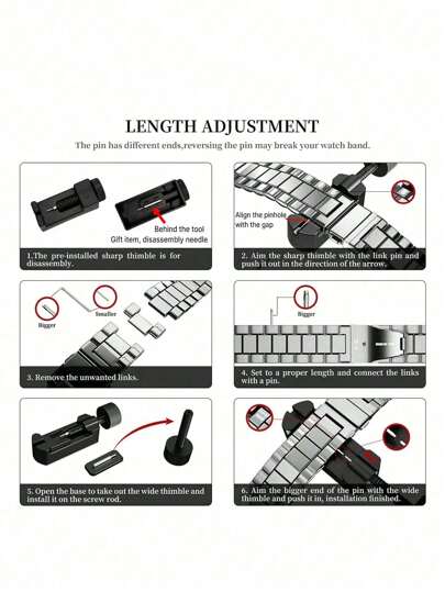 1pc Compatible Apple Horloge Stainless Steel Adjustable Metal Strap Accessories Ultra SE S9 38mm 40mm 41mm 42mm 44mm 45mm 49mm (Watch Not Included), able Men Women, New Hot Selling Global Product 2025 view 7