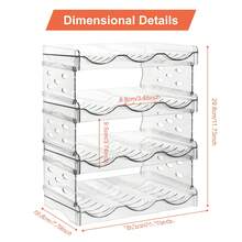 Water Bottle Storage Rack Transparent 3-Piece 4-Layer Detachable Organizer For Kitchen Counter Cabinet Home Bathroom Decor Summer Makeup Organizer Back To School - As Shown - View 2