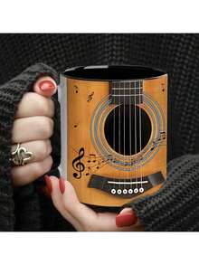 1 件，330ml/11oz 内部颜色黑色陶瓷独特吉他贝斯钢琴设计陶瓷咖啡杯适合音乐爱好者 - 2025 年新品，330ml/11oz 多功能陶瓷杯/咖啡杯/茶杯/牛奶杯/早餐杯/水杯 回到学校 - 黃色 - 查看 2