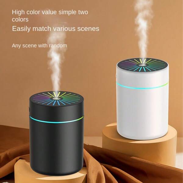 1 Inteligentny nawilżacz powietrza odpowiedni do sypialni - wielofunkcyjny nawilżacz typu spray, inteligentny dyfuzor aromaterapeutyczny i nawilżacz zasilany przez USB, z nocnym światłem LED zmieniającym kolor, zimna mgiełka, terapia aromaterapeutyczna, pusta butelka, bez zapachu, odpowiedni do domu, salonu i biura - cicha konstrukcja, łatwe czyszczenie