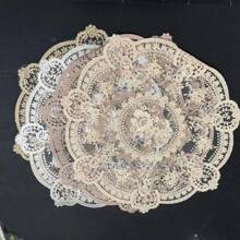2pcs/4pcs/6pcs Vintage Lace Placemats, Handmade Embroidered Doilies, Suitable For Dining Table, Kitchen, Holidays, Weddings