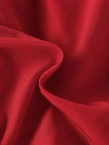 Baby Girls' Fashionable Minimalist Cute Square Neck Bowknot Bodysuit With Heart Shaped Print, Ruffled Edges, Headband, Spring/Summer - Red - View 7