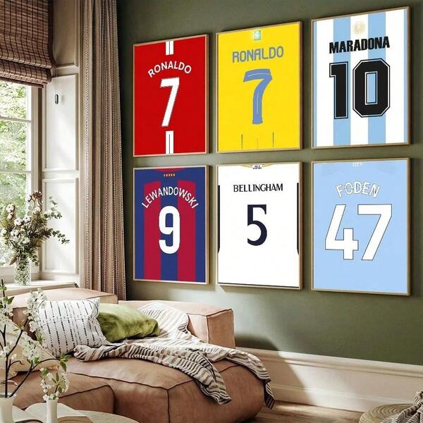 1pc 2023 2024 Pop Season Poster Football Jersey Sports Star Logo Modern Wall Decoration Is Perfect For Fans And Aesthetic Decoration Of The Room Optional Frame