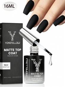 YOKEFELLOW Top coat gel lucido da 16 ml senza bisogno di struccare e top coat opaco, finitura lucente di diamanti ad alta capacità e texture vellutata, super glossy, lunga durata, alta durezza, resistente ai graffi e all'usura, previene sbavature, smalto gel per lampada UV LED, arte di unghie professionale, idea regalo fai da te