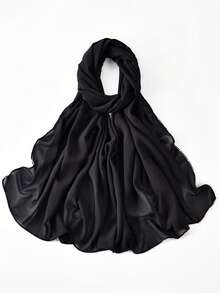 1pc Women's Fashion Chain Chiffon Long Scarf, Long Solid Color Muslim Headscarf/Hijab Shawl, Elegant Daily Casual Sunscreen - Chain Chiffon Scarf - View 15