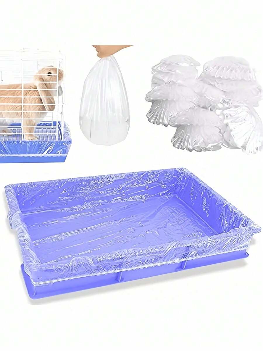 10/50pcs Disposable Transparent Plastic Liners For Small Pet Cages, Including Bunny Cages, Hamster Habitats And Potty Litter Boxes