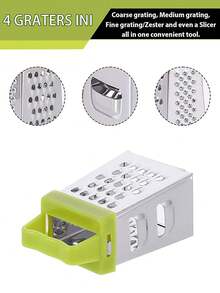 1个迷你蒜蓉刨丝器，迷你奶酪刨丝器，不锈钢奶酪姜蓉蔬菜香料小刨丝器，不锈钢迷你奶酪刨丝器，创意小盒式厨房刨丝器，可用于刨奶酪、土豆、南瓜、西葫芦、胡萝卜、柠檬和黄瓜。 - 彩色 - 查看 5