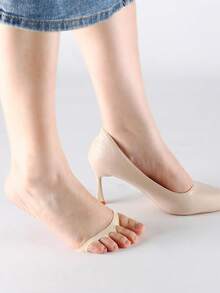 1/4 Pairs Socks Sponge Cushion No Show Women's Toeless Half Socks For High Heels Sandals Sling Back - Multicolor - View 5