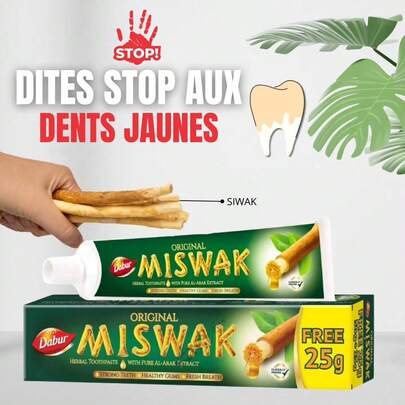 Dabur Pastă de dinți Miswak 75g, pachet de 5 - Formulă ayurvedică naturală pentru protecție completă