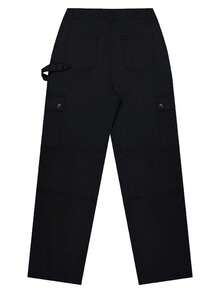 Fall Women's Streetwear Multi-Pocket Overalls For Back To School - Black - View 2