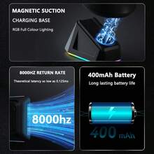 Ratón inalámbrico AJAZZ AJ159PRO con nuevo sensor PAW3395, baja latencia, base de carga magnética, batería de 400 mAh, DPI de 26000, peso ligero de 56g, adecuado para manos pequeñas y medianas, apto para juegos de esports y oficina - Multicolor - Ver 8