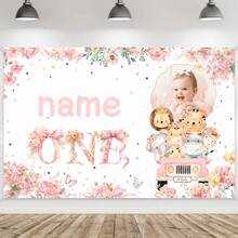 1pc Customized Pink 1st Birthday Party Banner Background Cloth, Personalized Photo, Name, Birthday Party Decoration Supplies, Porch Decoration, Family Gathering Decoration, Everyday Decor, Multi-Functional, Modern, Custom, Personalized, Unique, Ideal Gifts For Him, Ideal Gifts For Her, Boyfriend, Dad, Girlfriend, Mom, Family, Friends, Tea Room, Home, Garden, Office, For Anniversaries, For Valentine's Day, For Mother's Day, For Birthdays, For Father's Day, For Graduation, For Weddings, For Housewarming,Graphic Print - Multicolor - View 10