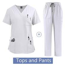 Medical Uniform Scrub Hospital Working Scrubs Set Nursing Scrub Uniforms Women Healthcare Pharmacy Clinic Work Clothes - 42168-皇家藍 - 查看 4