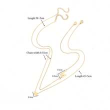 2Pcs/Set Classic Stainless Steel Star Initial Pendant Chain Layered Necklaces For Women - Style 6 - View 2