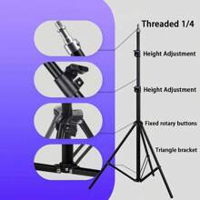 63-Inch With Foldable Metal Tripod &, Phone Holder Clip, 160.02 Cm Multifunctional Iron Tripod, Phone And Camera Tripod, Universal Triangular Metal Iron Stand