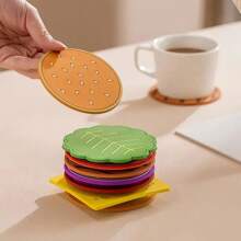 1 Set 8 Pieces Creative Cup Coasters, Suitable For Home, Room, Kitchen, Living Room, Indoor, Outdoor, Absorbent Drink Coasters, Kitchen & Dining Table Decor Coasters