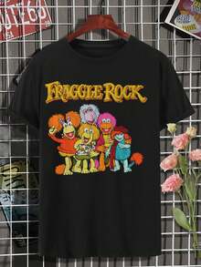 Vintage Fraggle Rock Ladies' T-Shirt Retro Cute Graphic Tee - màu đen - Xem 2