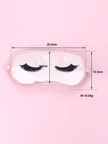 1pc Girls Pink Eyelash Pattern Polyester Soft Sleep Mask, Comfortable For Resting And Dreaming - Multicolor - View 2