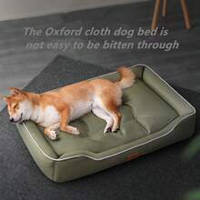 1 件宠物床，适用于狗和猫的宠物垫，适合所有季节，包括秋冬季，采用牛津布制成，耐咬，防滑圆点底部，防潮，睡眠舒适，适合小型、中型和大型犬（图片中标注了详细尺寸） - 彩色 - 查看 7