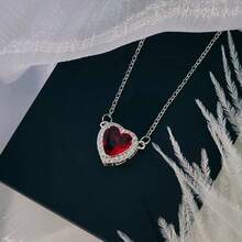 1pc Titanium Steel Sword Heart Pendant Necklace, Valentine's Day Gift For Men And Women - Silver - View 9