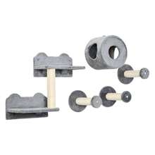 Wall Mounted Cat Furniture - 5PCs Cat Wall Shelves, Luxury Stable Wooden Cat Climber With Condo, Cushion, Scratching Post, Jumping Platform, Kittens, Elderly Cats, Adult Cats