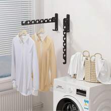 1 pièce Étendoir mural pliable, support de lavage mural, rack mural pour vêtements pour buanderie, cintre à vêtements d'intérieur, parfait pour les petits espaces