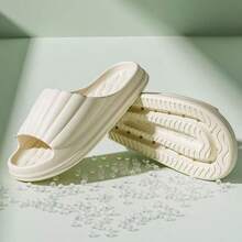 Women's EVA Slippers - Soft Non-Slip Indoor/Outdoor Shoes, Round Toe, Washable, All Season Design, Multi-Color, Indoor Outdoor Shoes, Durable Sole, Thick Sole, Soft, Non-Slip Bottom, Solid Color, Comfortable, Suitable For Home And Bathroom Use, All-Season Slip-On Slippers - White - View 5