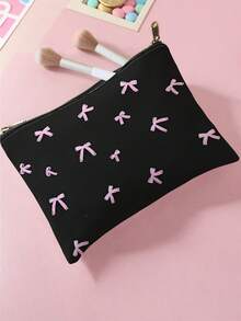 1pc Colorful Floral Bowknot Design Printed Toiletry Bag, Travel Pouch For Beach, Swimming Pool, Swimsuit, Travel Storage Bag, Cosmetic Bag, Makeup Bag, Organizer, Large Capacity Wash Bag For Lipstick, Brush, Skincare, Phone, Coins, Small Items, Multifunctional For Home, Gift, Holiday, Festival Use, Suitable For Teenagers, School Cosmetic Bag, Back To School Supplies, Cosmetics And Toiletries Storage, School Supplies, Storage Bag, Room Essentials - Multicolor - View 11