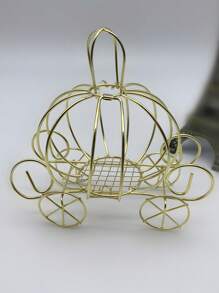 1 Pc Wedding Pumpkin Carriage Candy Decoration Rack Golden Iron Wedding Candy Box Party Tabletop Decoration