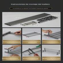 Thickened Double-Layer Towel Rack, Shower Shelf, Hotel Engineering Bathroom, 304 Stainless Steel Towel Rack - Silver - View 12