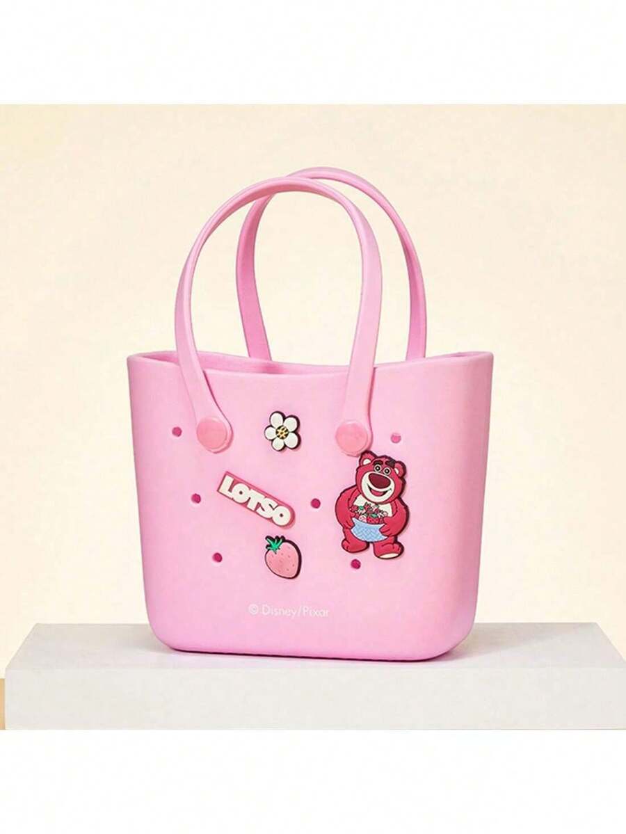 Miniso Lotso Hole-Design Bento Bag, Lightweight And Portable, Perfect For Commuting And Traveling (1 PC) - Pink - View 1