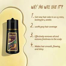 FVQUHVO Color Shampoo Hair Dye 3-IN-1 For Women For All Types Of Hair, Blonde Brown Instant Hair Dye Shampoo 12 Colors Available, Find Your Hair Color Shades, Dark Blonde Hair Care Gifts For Mom Cover 99.99% Gray, 16.9 Fl.Oz. - Dark Wine Red - 查看 5