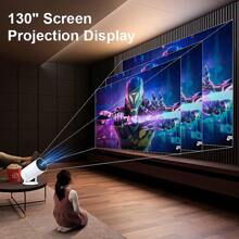 XBJ Proyector inteligente de alta definición 2025, portátil para acampar al aire libre, con soporte para decodificación 4K, sistema operativo Android 11, WiFi de doble banda, apto para uso en interiores y exteriores, con enchufe europeo y chip A3100 de alta calidad. Un dispositivo ideal para oficinas corporativas y reuniones familiares.