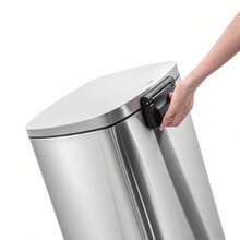 Qualiazero 13.2 Gallon Trash Can, Rectangular Step On Kitchen Trash Can, Silver