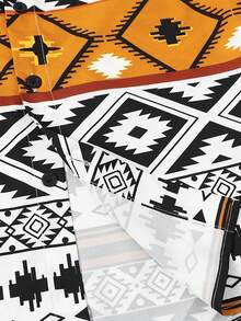 Camisa polo de manga corta con patrón retro para hombres, de verano - Multicolor - Ver 3