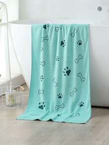 2pcs/1pc Soft Absorbent Pet Towel, 19.68in*39.37in, For Medium Sized Dogs, Quick Drying Toiletries, With Paw Print Design - Multicolor - View 22