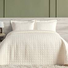 Premium 300 Thread Count 3-Piece Bedspread With Pillowcase - Ngà voi - Xem 1