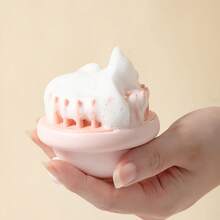 1pc Adorable Mini Hat-Shaped Silicone Shampoo Brush With Soft Massage Nodes - Skin-Friendly Hair Washing Comb Suitable For All Hair Types - Multicolor - View 6