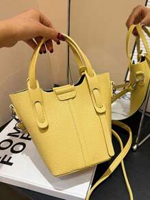 Yellow Tote Bag, Bucket Bag For Women
